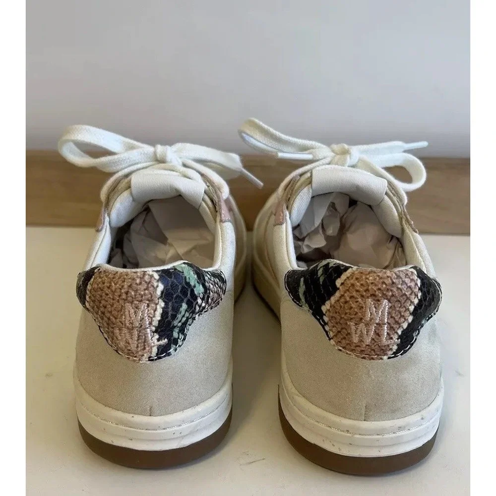 Madewell Court Sneakers Colorblock Suede & Snakeskin Embossed Leather / Size 5.5 - Picture 4 of 8